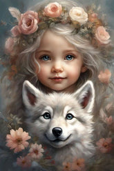 DIAMOND PAINTING - girl and wolf