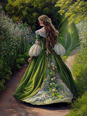 DIAMOND PAINTING -Prinzessin im Garten