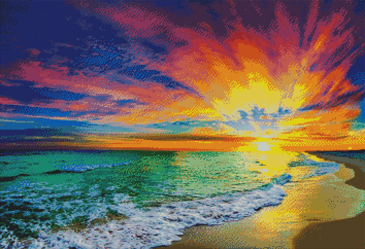 DIAMOND PAINTING -SONNENUNTERGANG AM STRAND