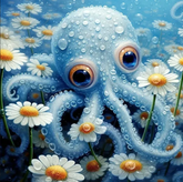 DIAMOND PAINTING - blauer Oktopus