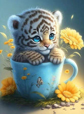 DIAMOND PAINTING -TIGER IN EINER TASSE