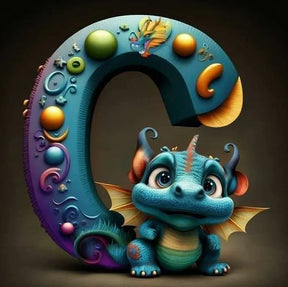 DIAMOND PAINTING -ALPHABET-DRACHE