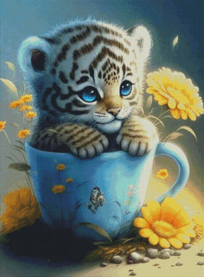 DIAMOND PAINTING -TIGER IN EINER TASSE