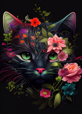 DIAMOND PAINTING - Katzen und blumen