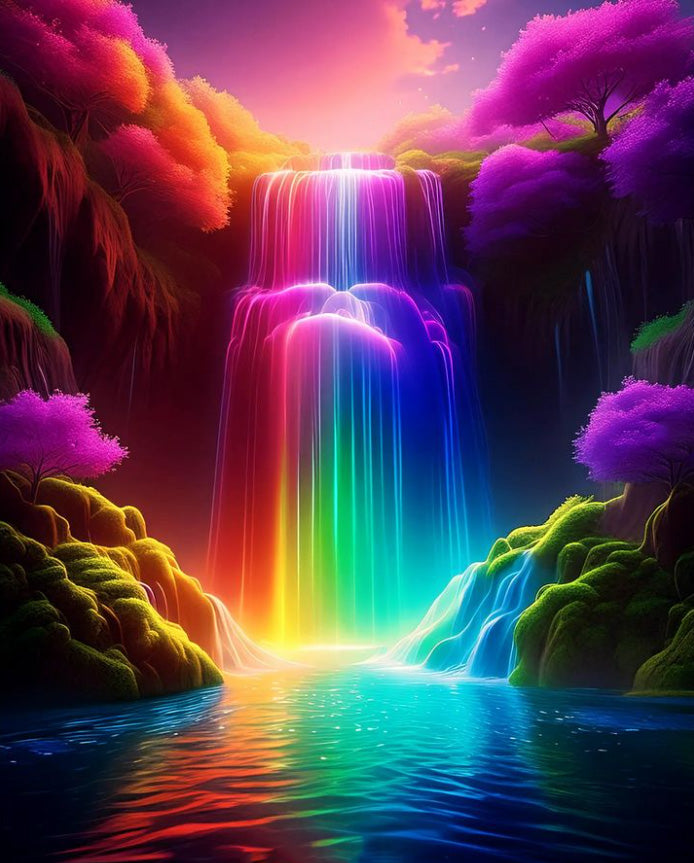 DIAMOND PAINTING - rainbow waterfall
