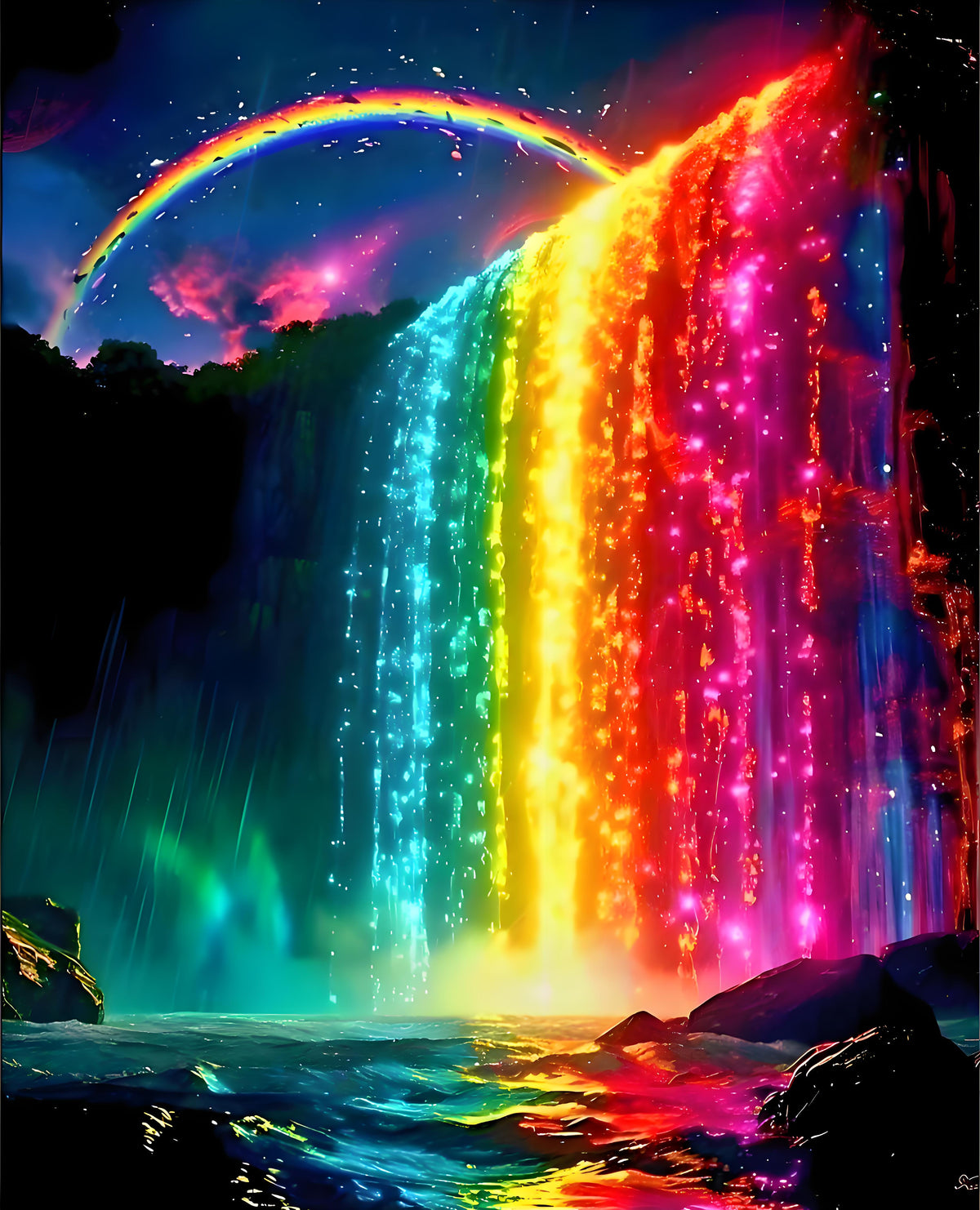 DIAMOND PAINTING - Regenbogenwasserfall