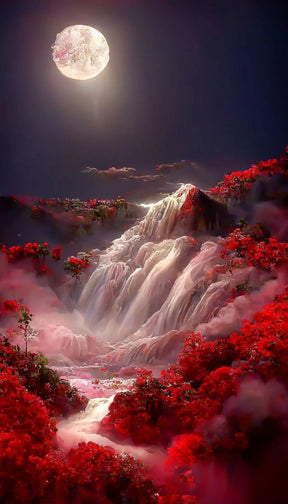 DIAMOND PAINTING - Red Rose Falls