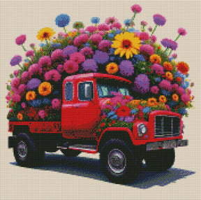 DIAMOND PAINTING -LKW VOLLER BLUMEN