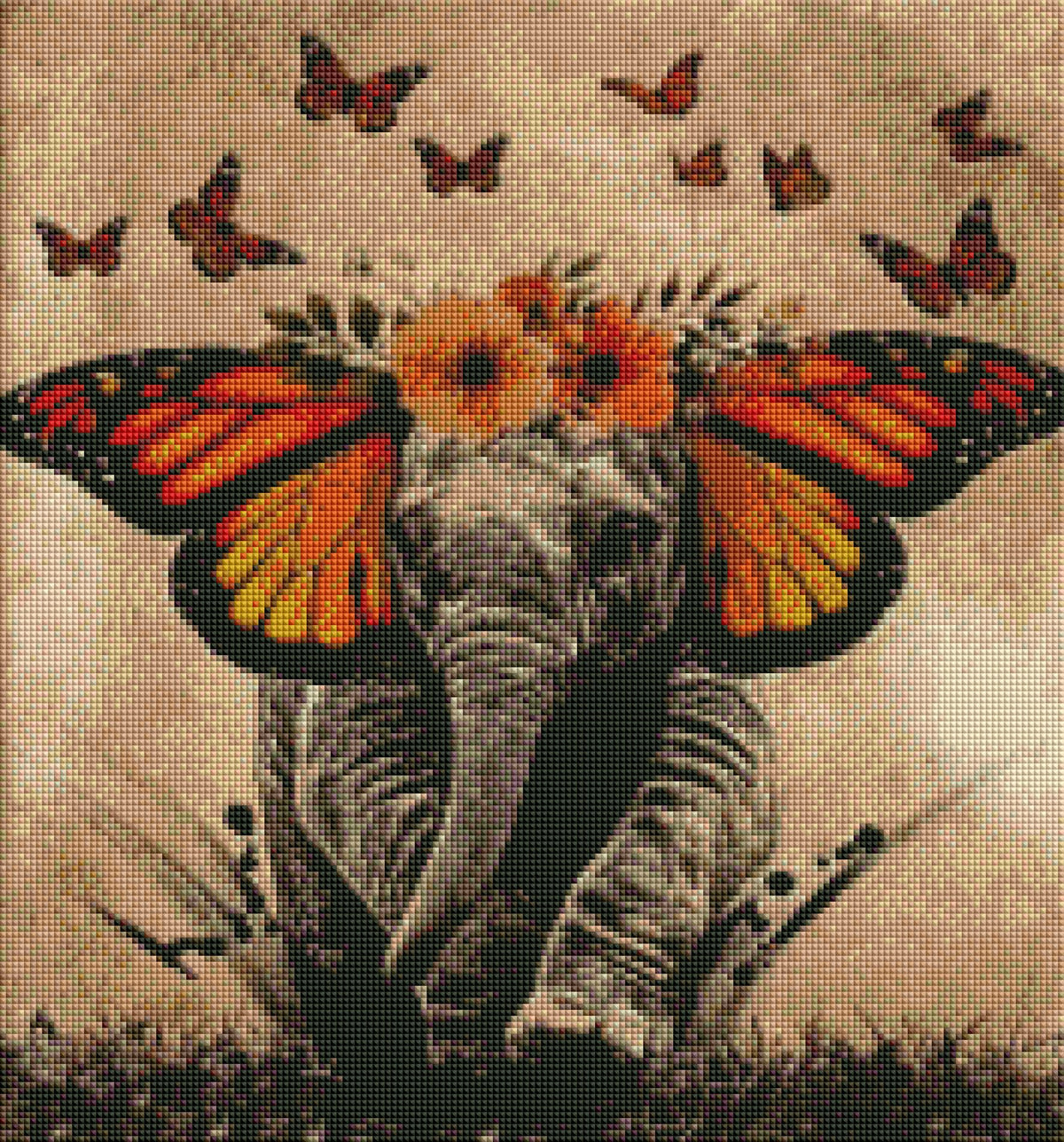 DIAMOND PAINTING -Schmetterling Elefant