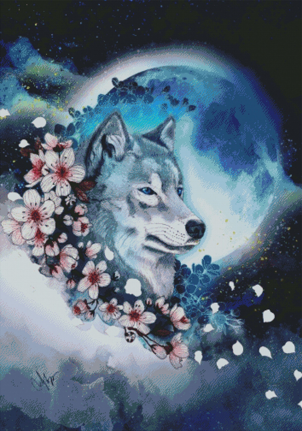 DIAMOND PAINTING - MOND UND WOLF