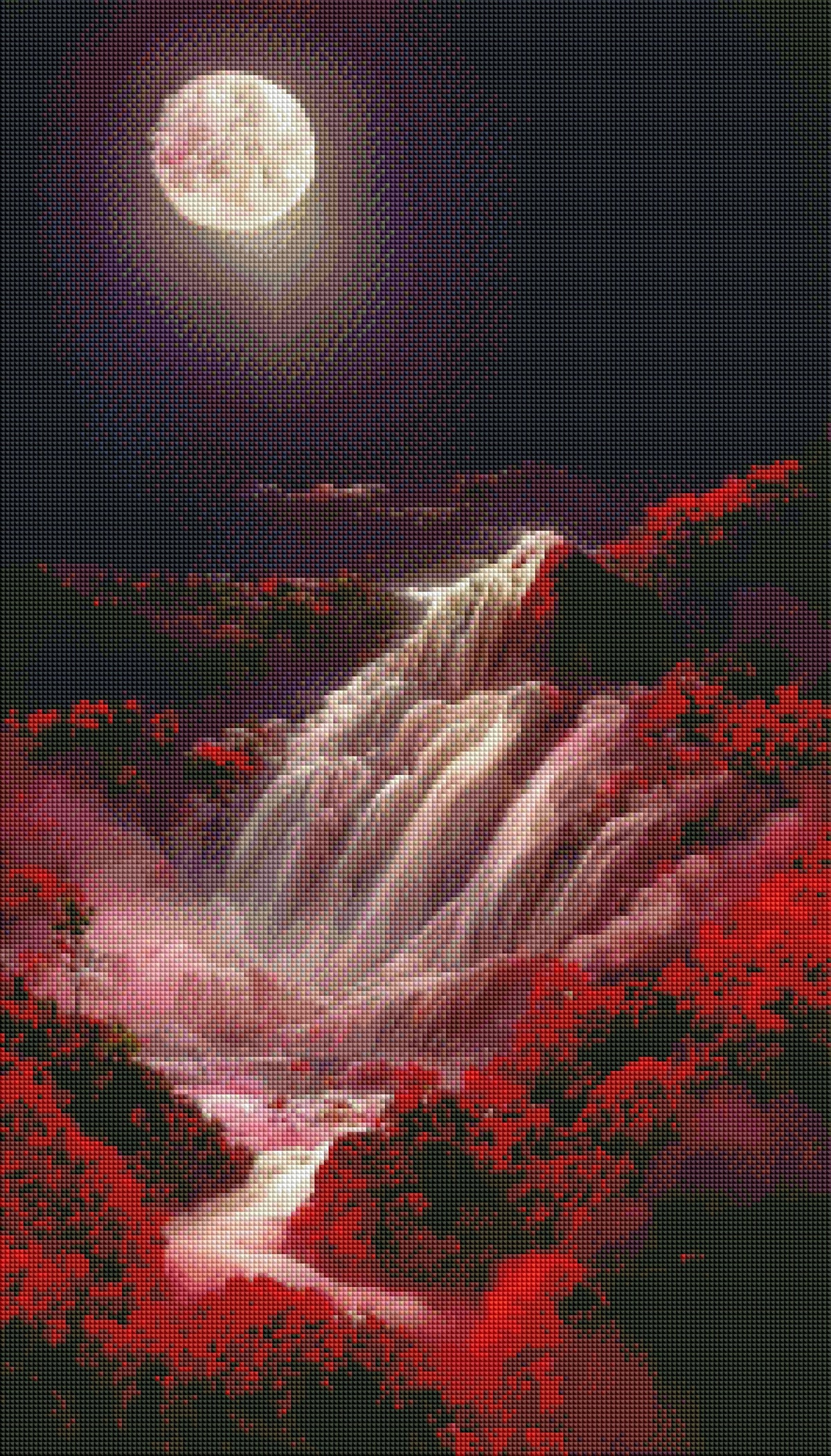 DIAMOND PAINTING - Red Rose Falls