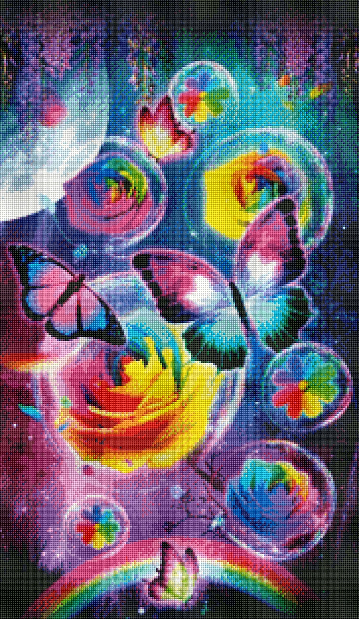 DIAMOND PAINTING - SCHMETTERLING UND BLUME